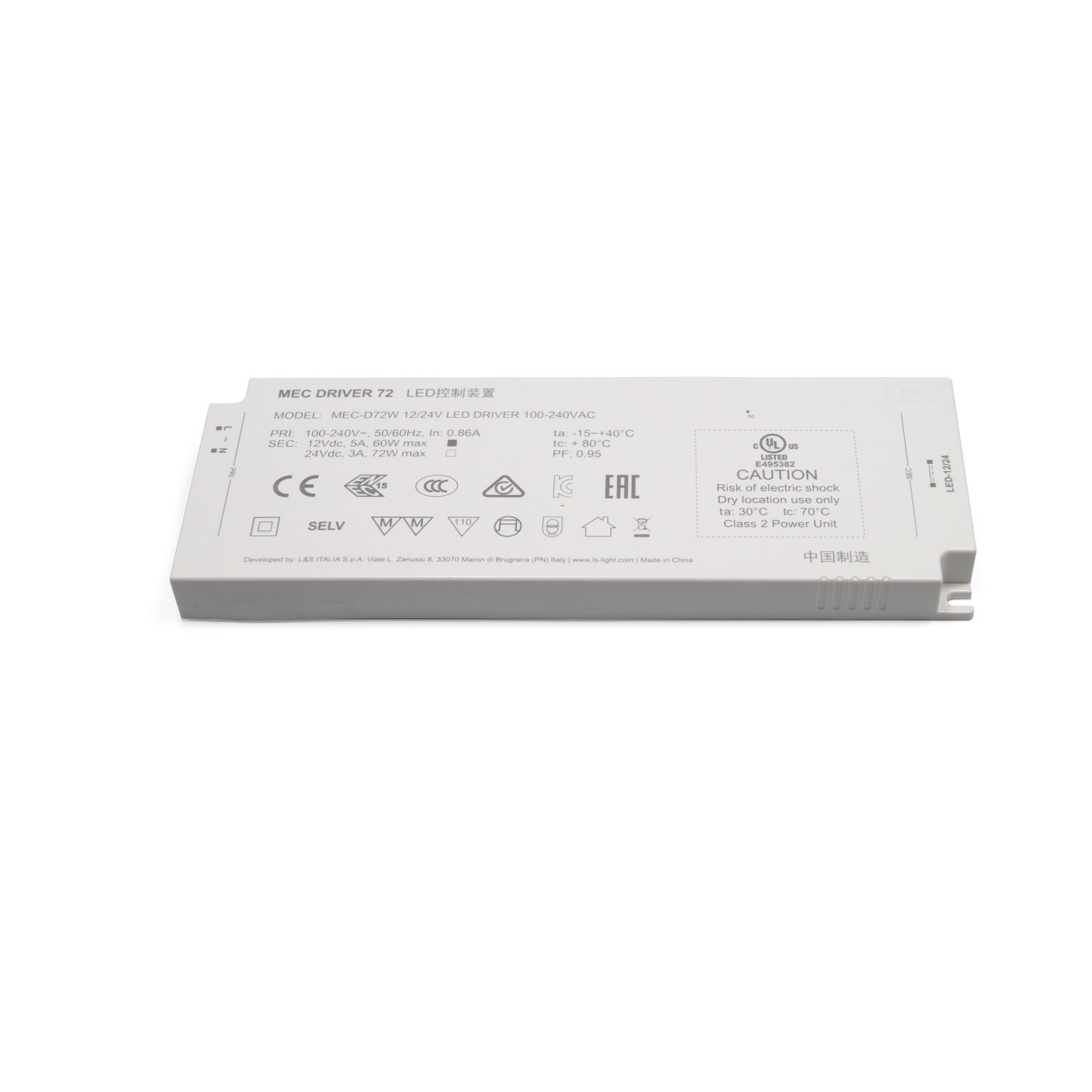 Mec Driver Led transfo 60/72w 12/24V zonder kabel
